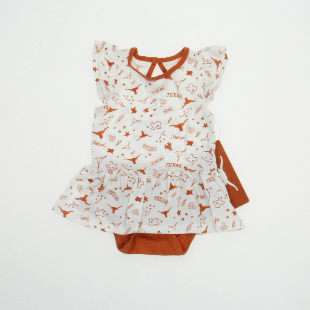 Authentic Apparel Girls White | Orange Romper size: 3 Months